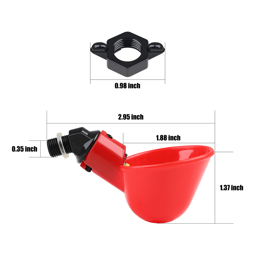 10 PCS Automatic Water Cups Poultry Drinker Waterer Chicken Duck Quail Drinking
