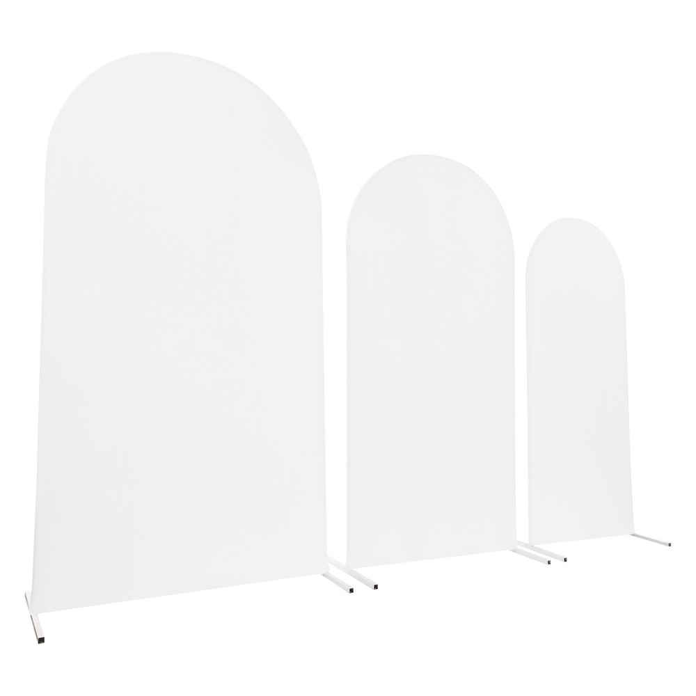 3X White Arch Backdrop Stand Set Wedding Arch Stand Backdrop Decor with Covers