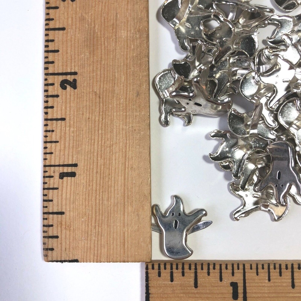 Silver Ghost Halloween Brads - 50 pieces - NEW