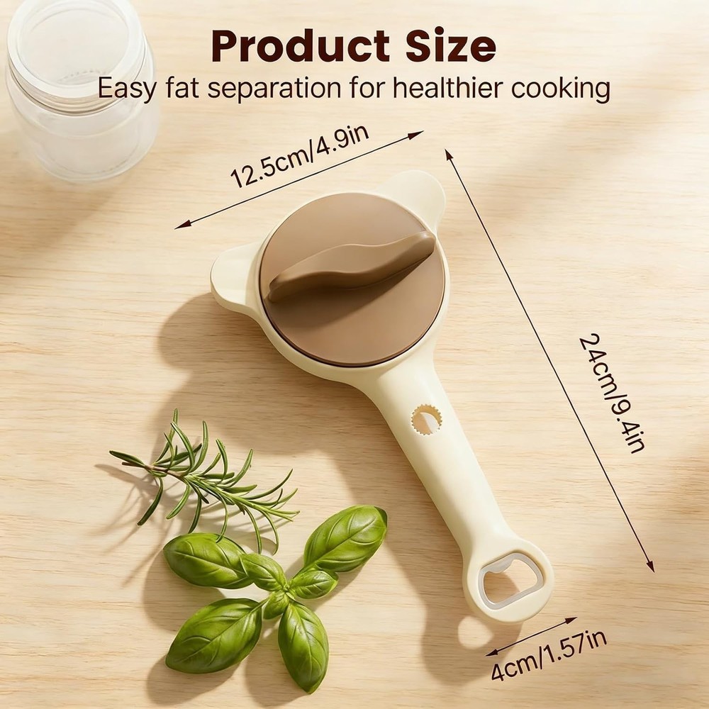 4 in 1 Multi-Purpose Jar Opener, Non Slip Teeth, Multi Size Lid Tool