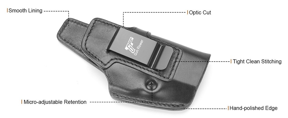 IWB Leather Holster for Springfield Hellcat Pro/Comp,Hellcat RDP-Optic Cut,RH