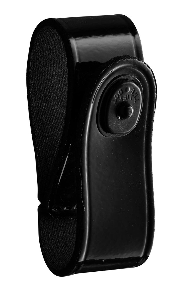 Handcuff Strap with Black Safety Snap High Gloss Black Leather