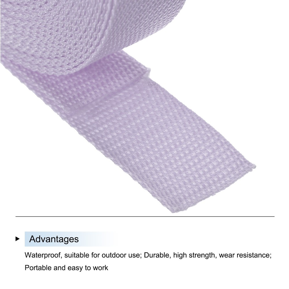 Lightweight Polypropylene Webbing Strap 0.8" 10 Yard Backpack Light Purple