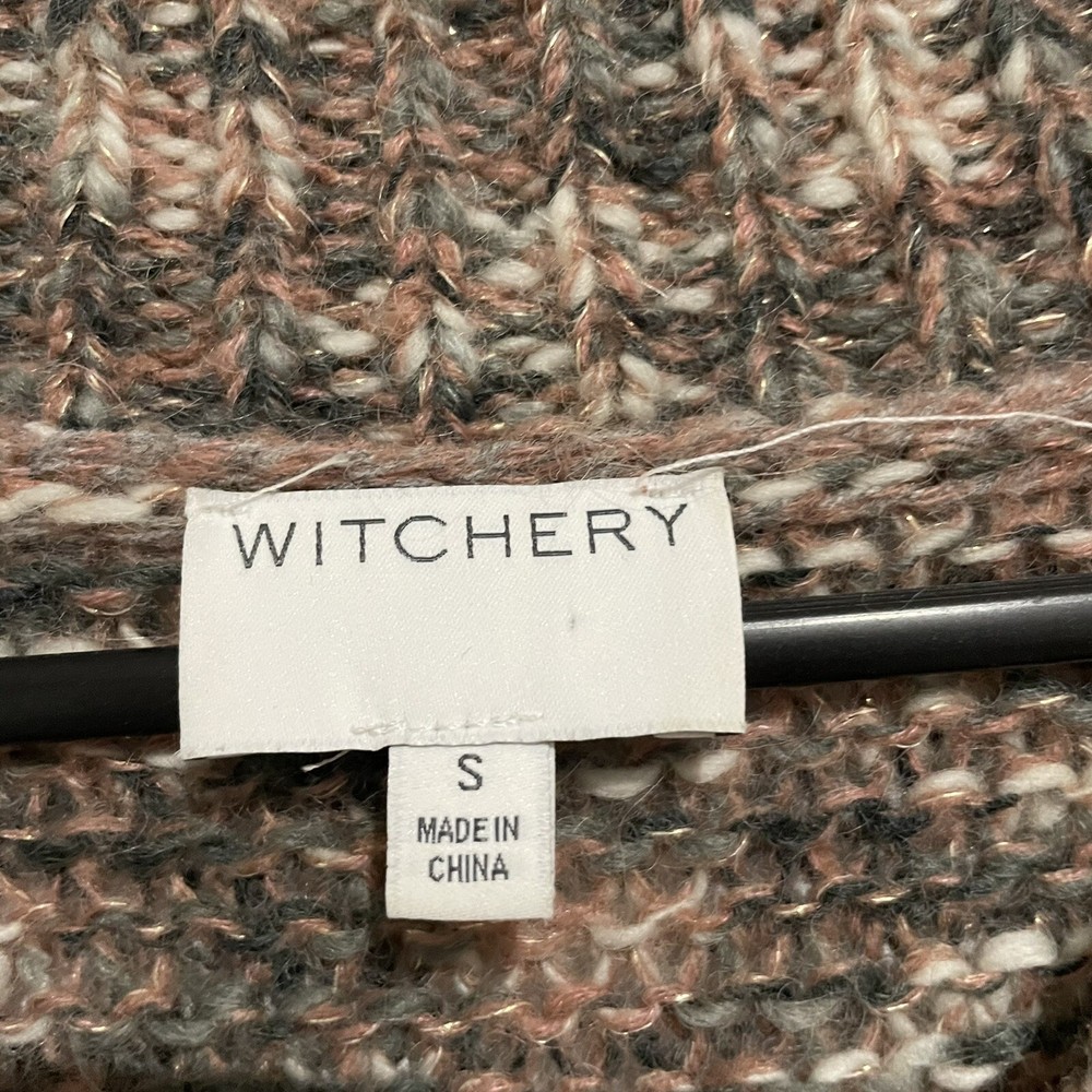 Witchery Wool Mohair Blend Jumper Size S Multicolour Pullover Metallic Sweater