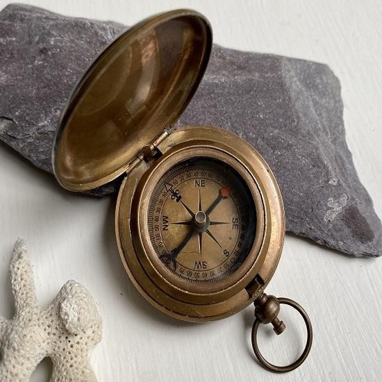 Brass Pocket Compass Handmade Compass Brass