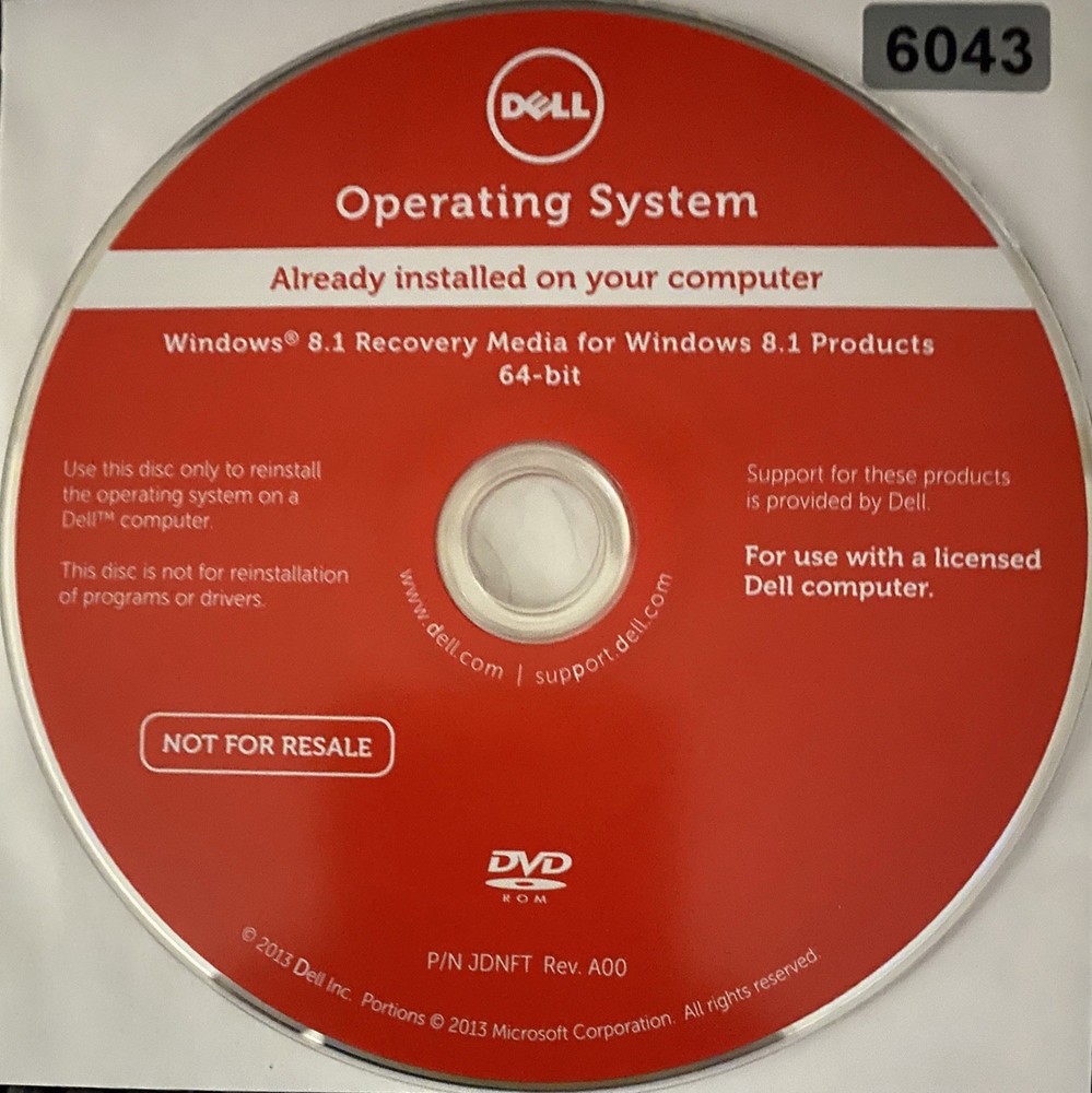 VINTAGE SOFTWARE | MICROSOFT WINDOWS 8.1 64-BIT | DELL DVD