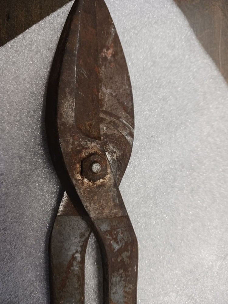 Vintage Solid Steel Shears Tin Snips 12"