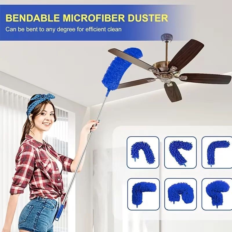 111" Extendable Microfiber Duster Bendable Retractable Pole Brush