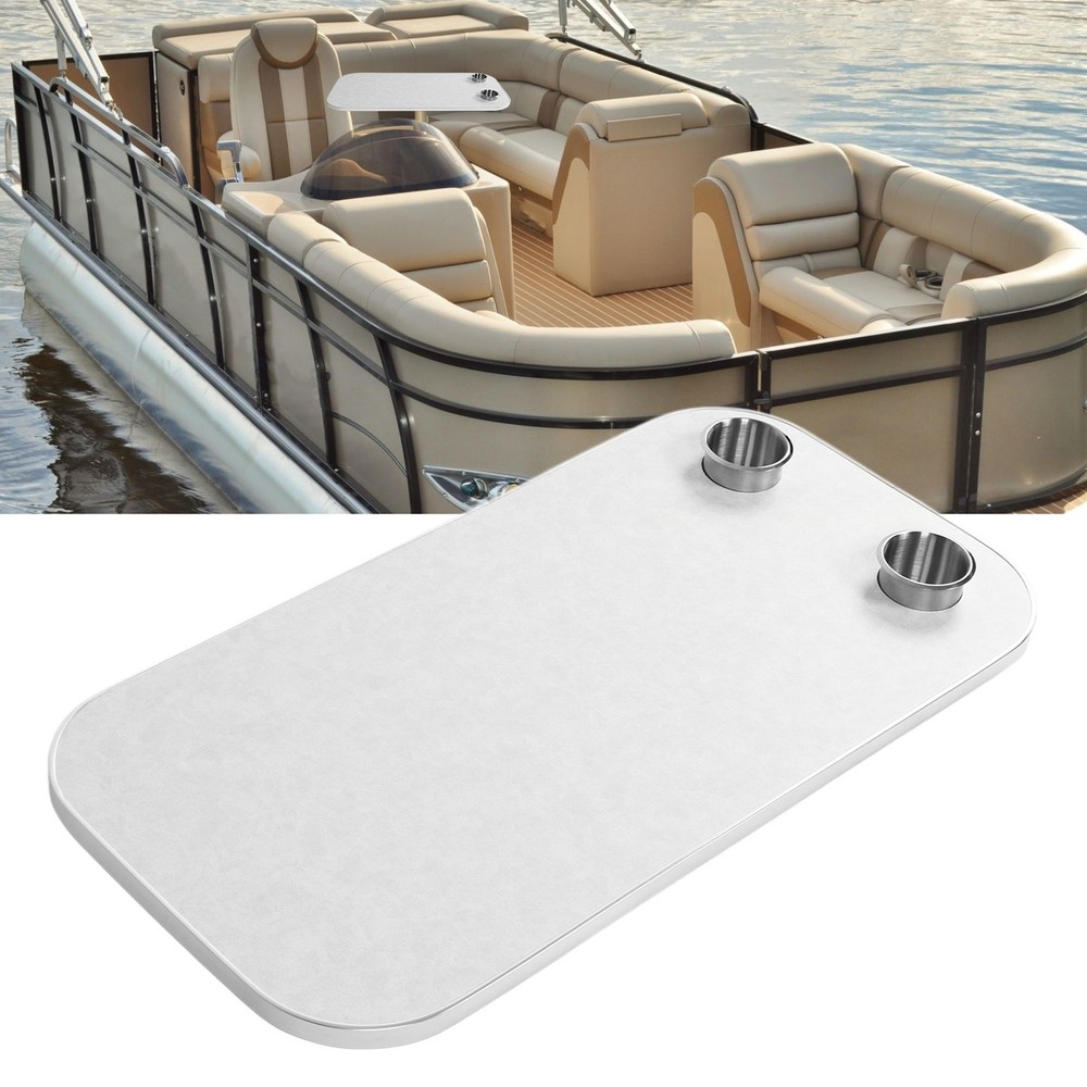 Boat Table Top With 2 Cup Holders Solid Wood Removable Desktop Panel For Caravan