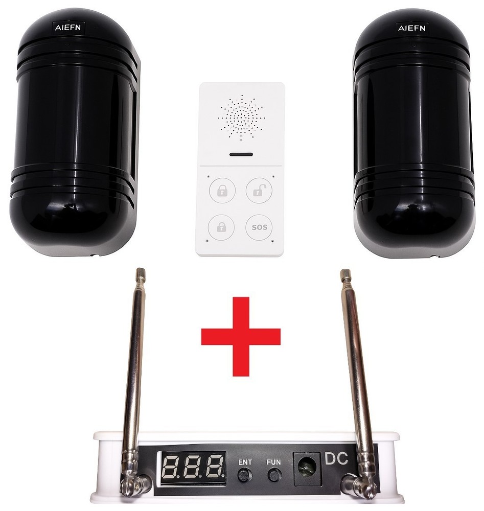 Extra Long Range Wireless Perimeter Protection Alarm Kit Tuya WIFI, Google Alexa