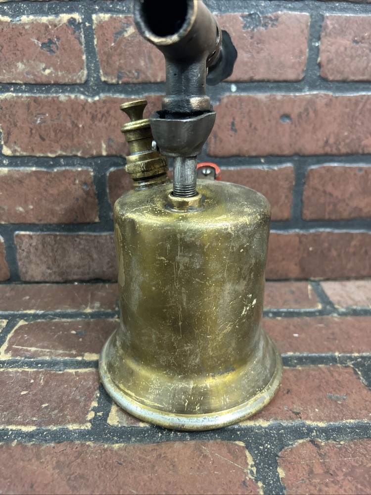 Vintage Brass Blow Torch Red handle