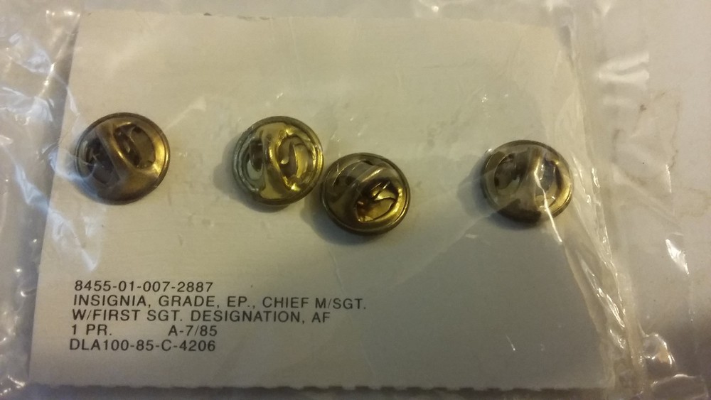 USAF Air Force Chief Master Sergeant With First Sergeant Collar Rank Pins(18-089