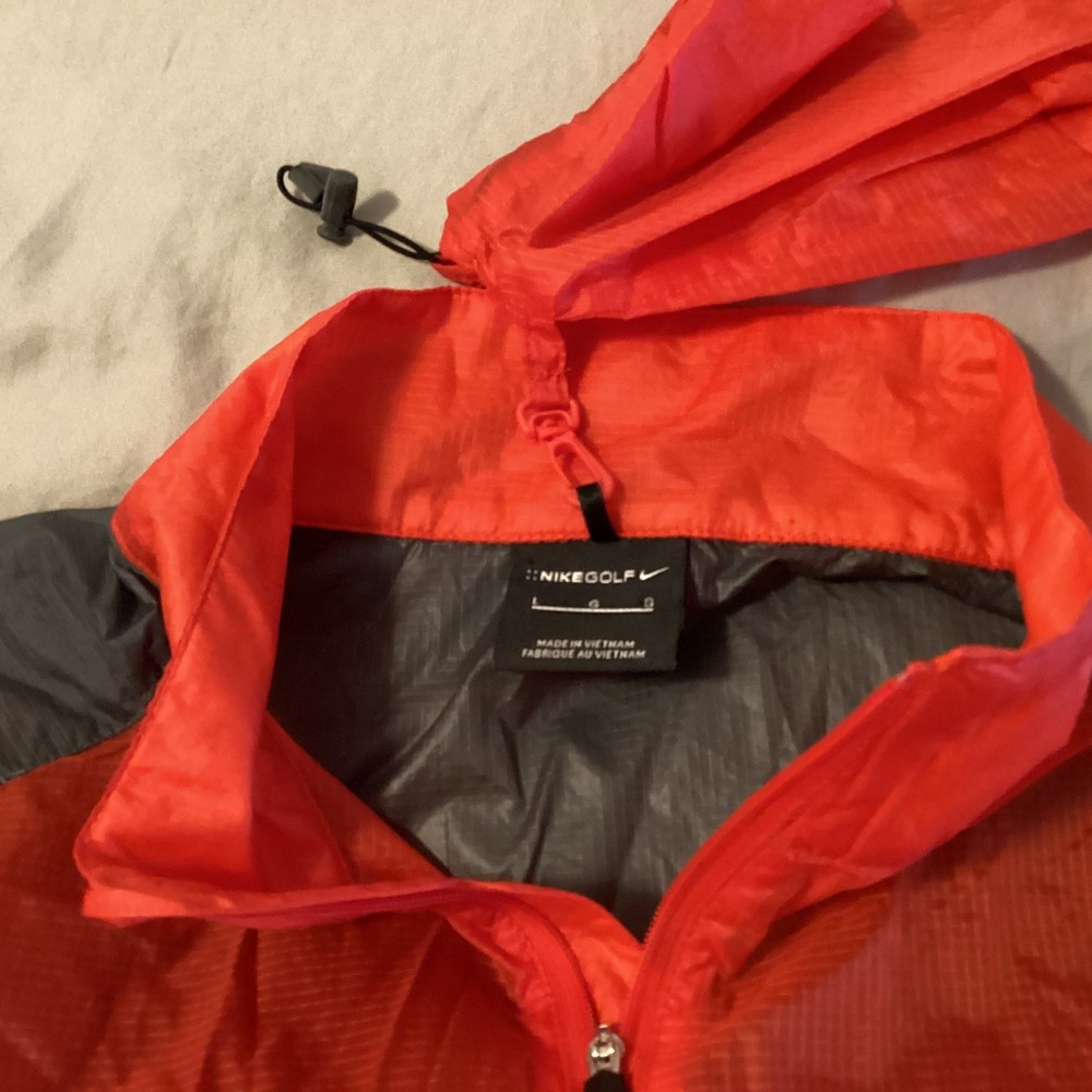 Nike Golf Short Sleeve Pullover Windbreaker Packable Jacket Red Men's Large