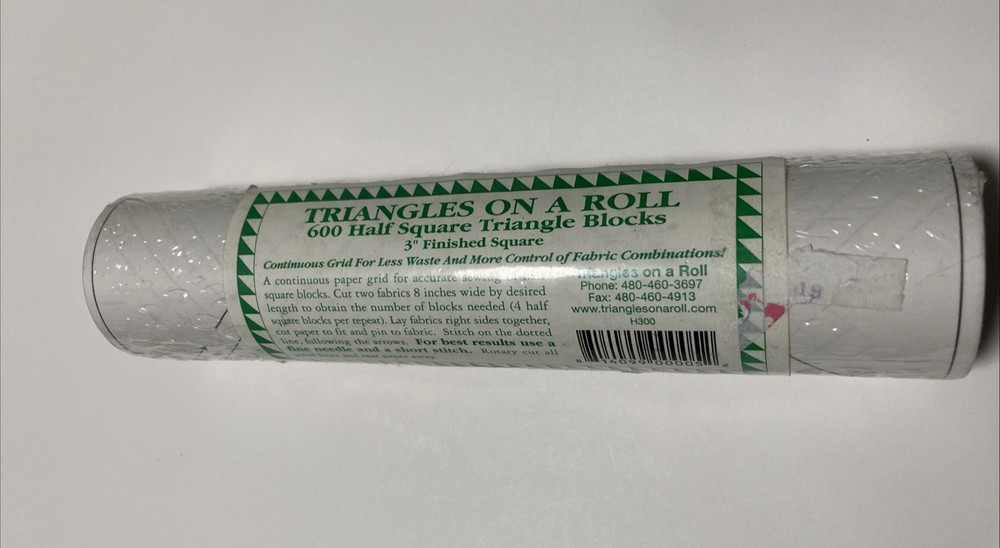 Triangles on a Roll 600 Half Square Triangle Blocks 3" Finished Square