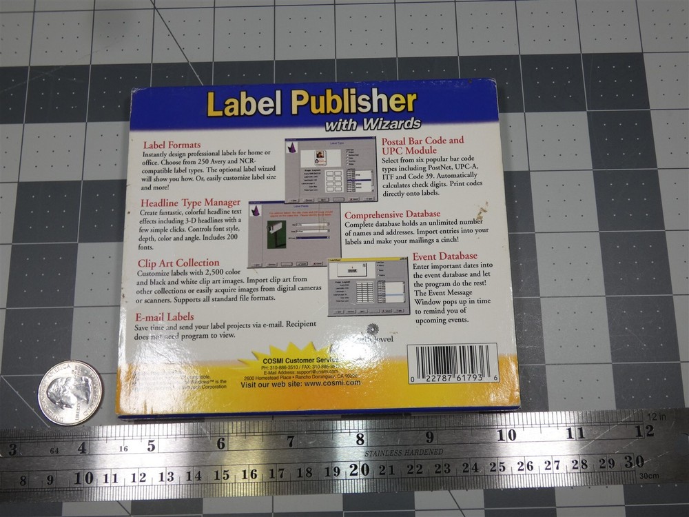 COSMI Label Publisher with Wizards PC CD ROM Windows Software