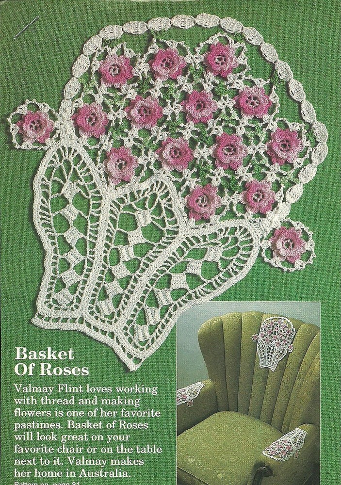 Basket of Roses Doily crochet pattern instructions