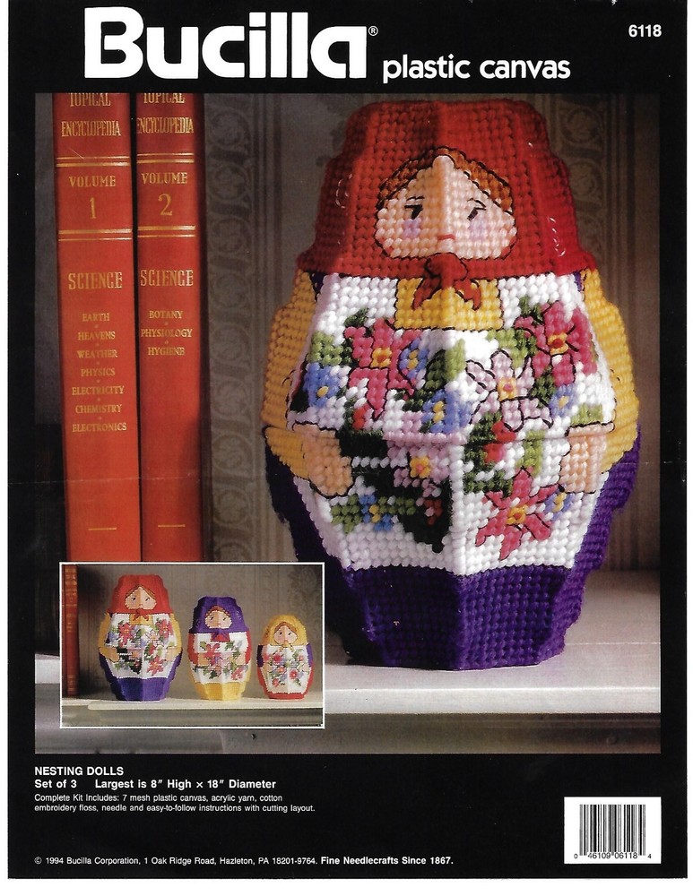 NESTING DOLLS TABLE DECOR 7ct plastic canvas  PATTERN  (#TF0422)