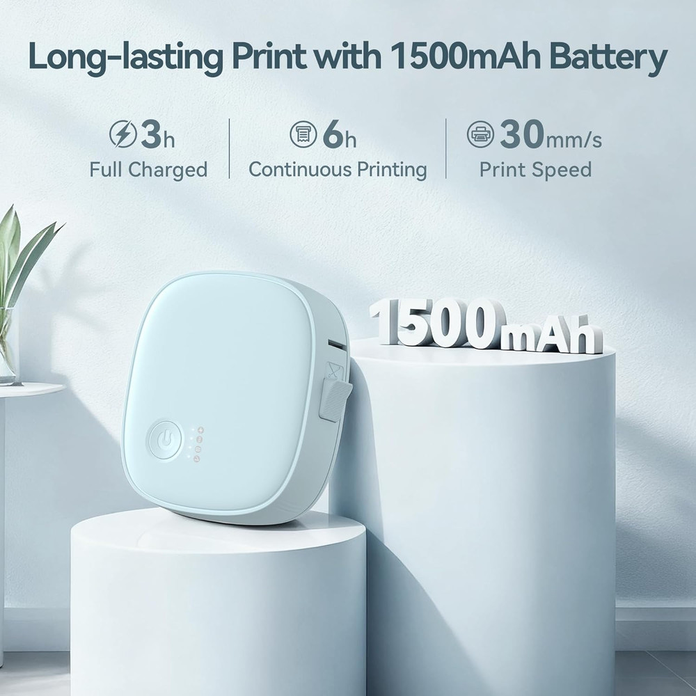 Mini Label Maker Machine with Tape AH-P05, Portable Bluetooth Mini Label Printer