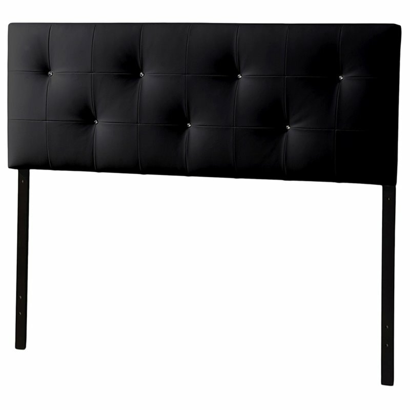 Baxton Studio Dalini Faux Leather Tufted Full Panel Headboard in Black