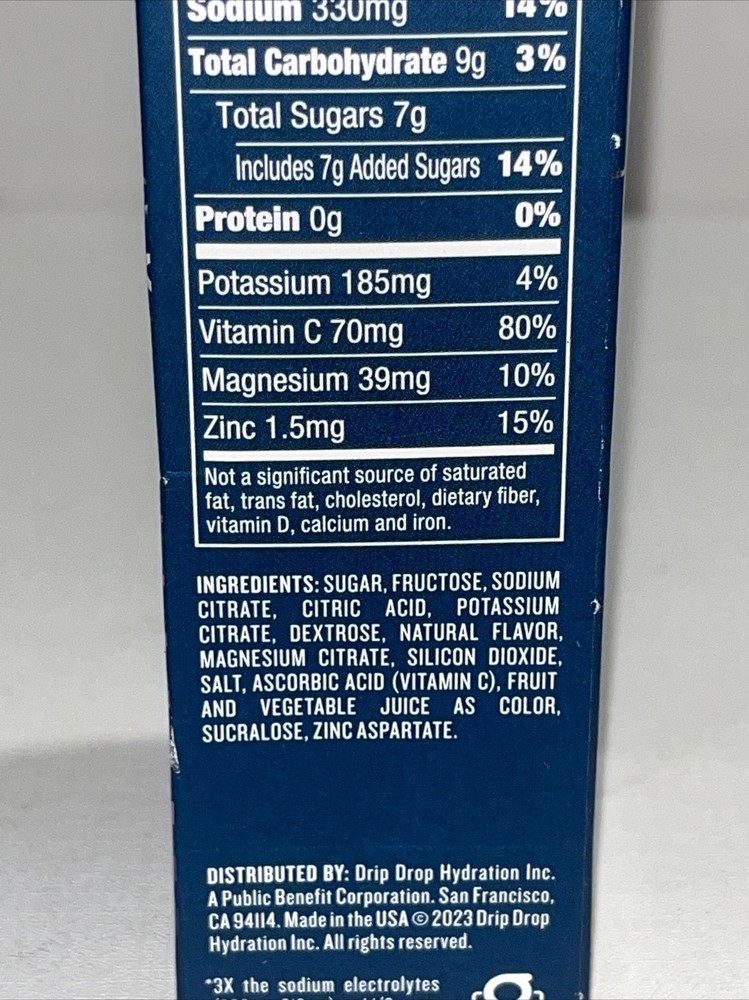 Hydration Supplement With Electrolytes, Grape, Sealed