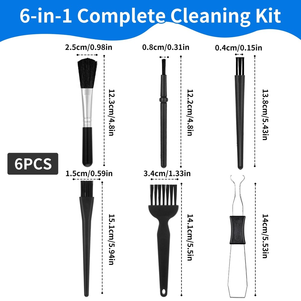 6-Piece Keyboard Cleaning Kit with Keycap and Switch Pullers, Dust Brush