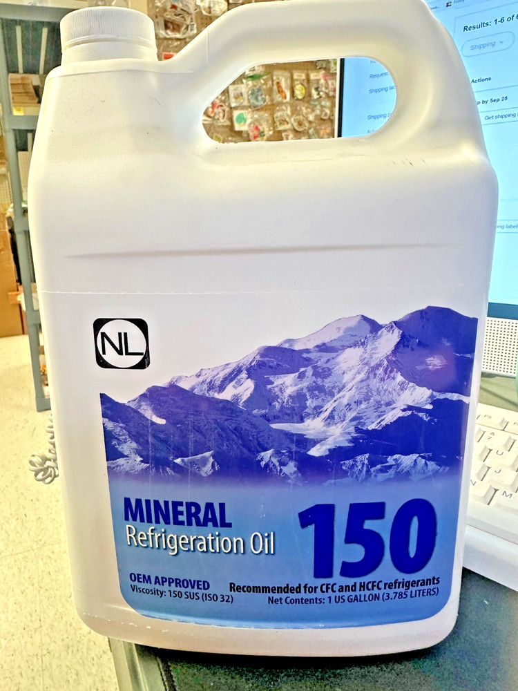Mineral Oil for Refrigeration & A/C CFC/HCFC Systems, One Gallon,150 SUS, ISO 32