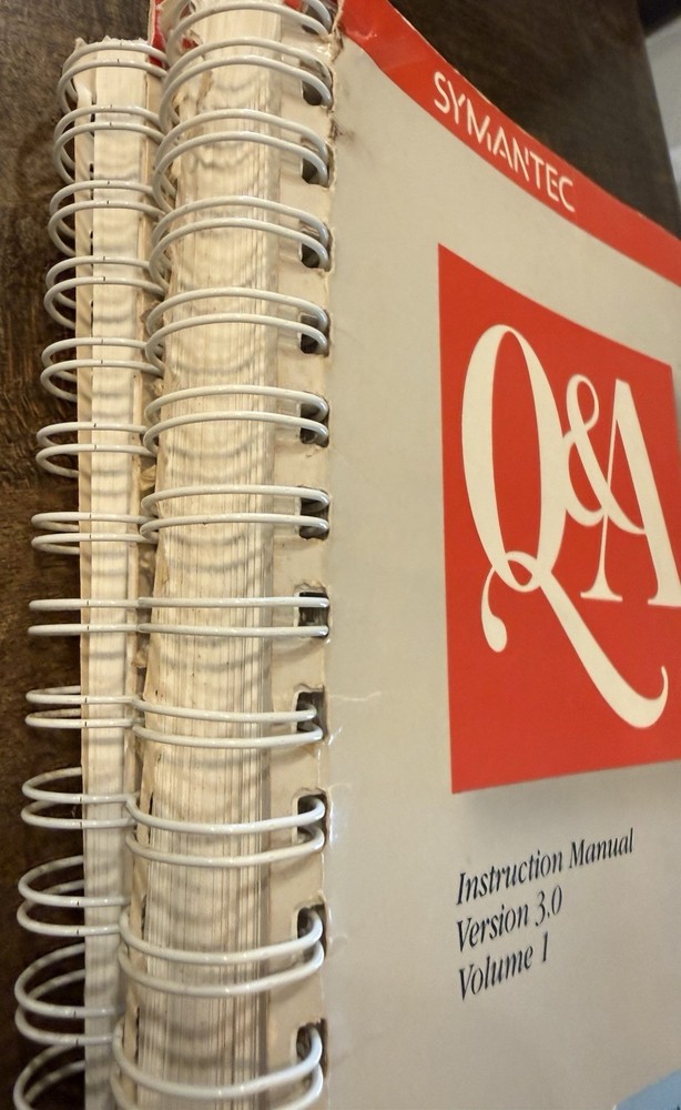 Symantec Q&A Instruction Manual Version 3.0 Volume 1 & 2 Vintage Software Guide