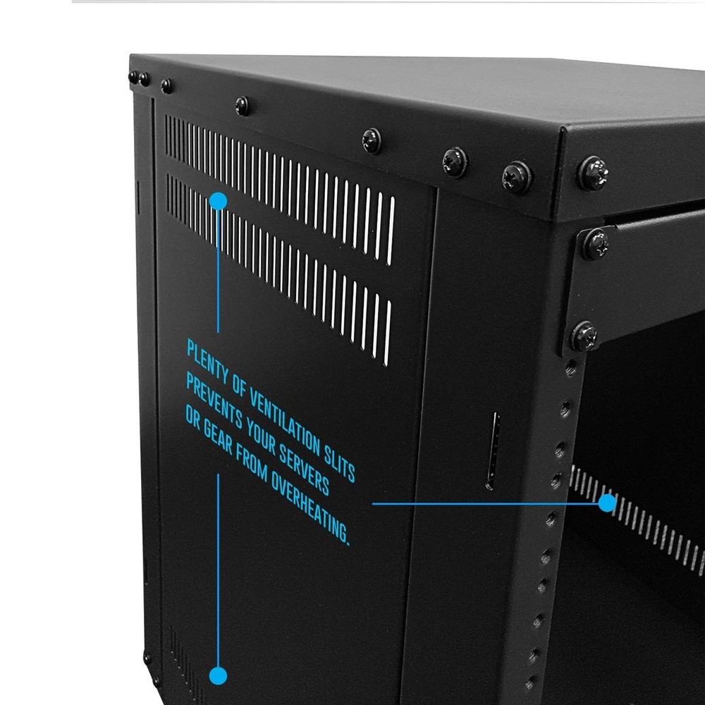 8U Rolling Rack Stand with Locking Wheels for Audio, Video, and Studio Storage