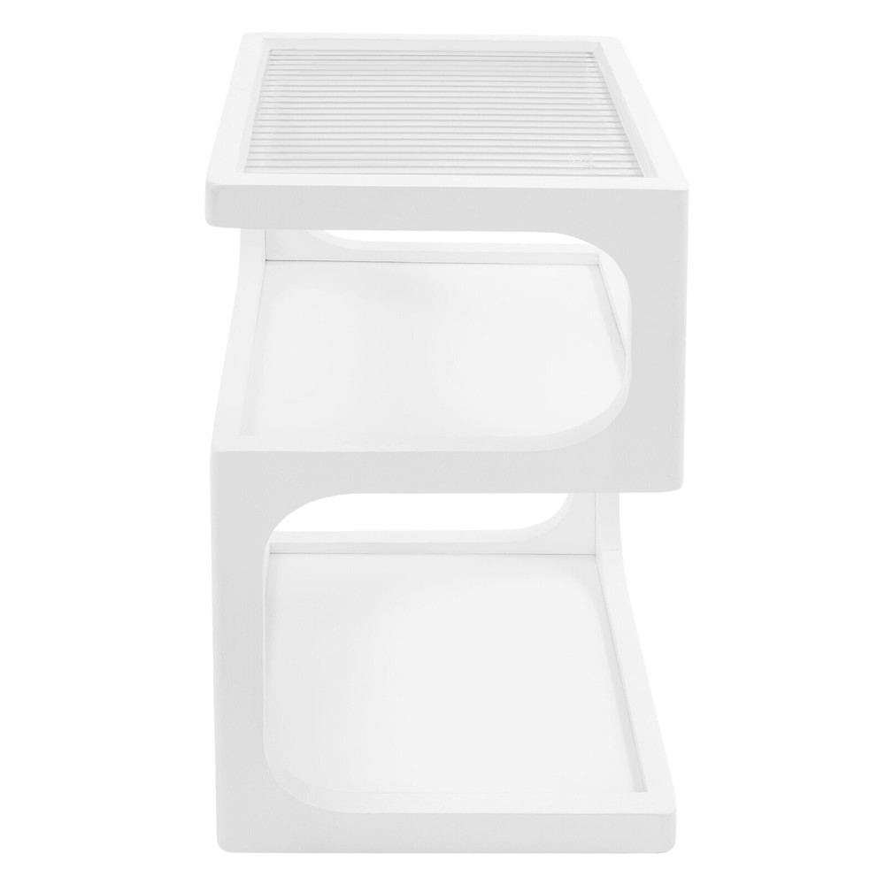 3-Tier Solid Wood Nightstand, End Table for Small Spaces with Open Storage