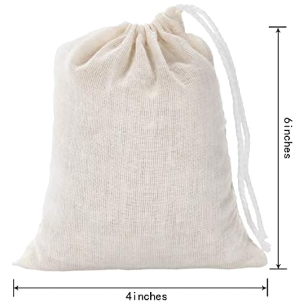 Bulk Cotton Drawstring Bags - Pack of 50