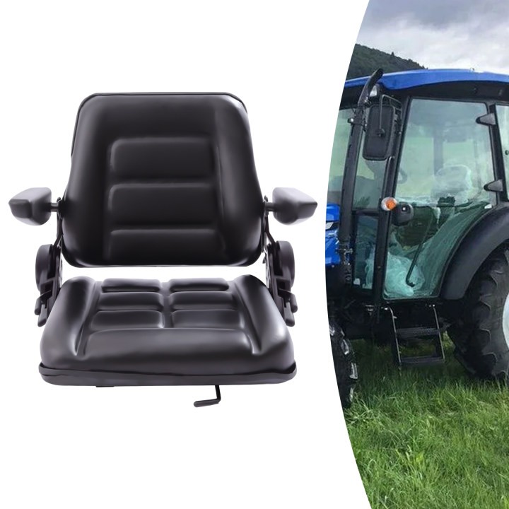 Forklift Seat With Armrest Foldable Tractor Seat With Adjustable Back Angle