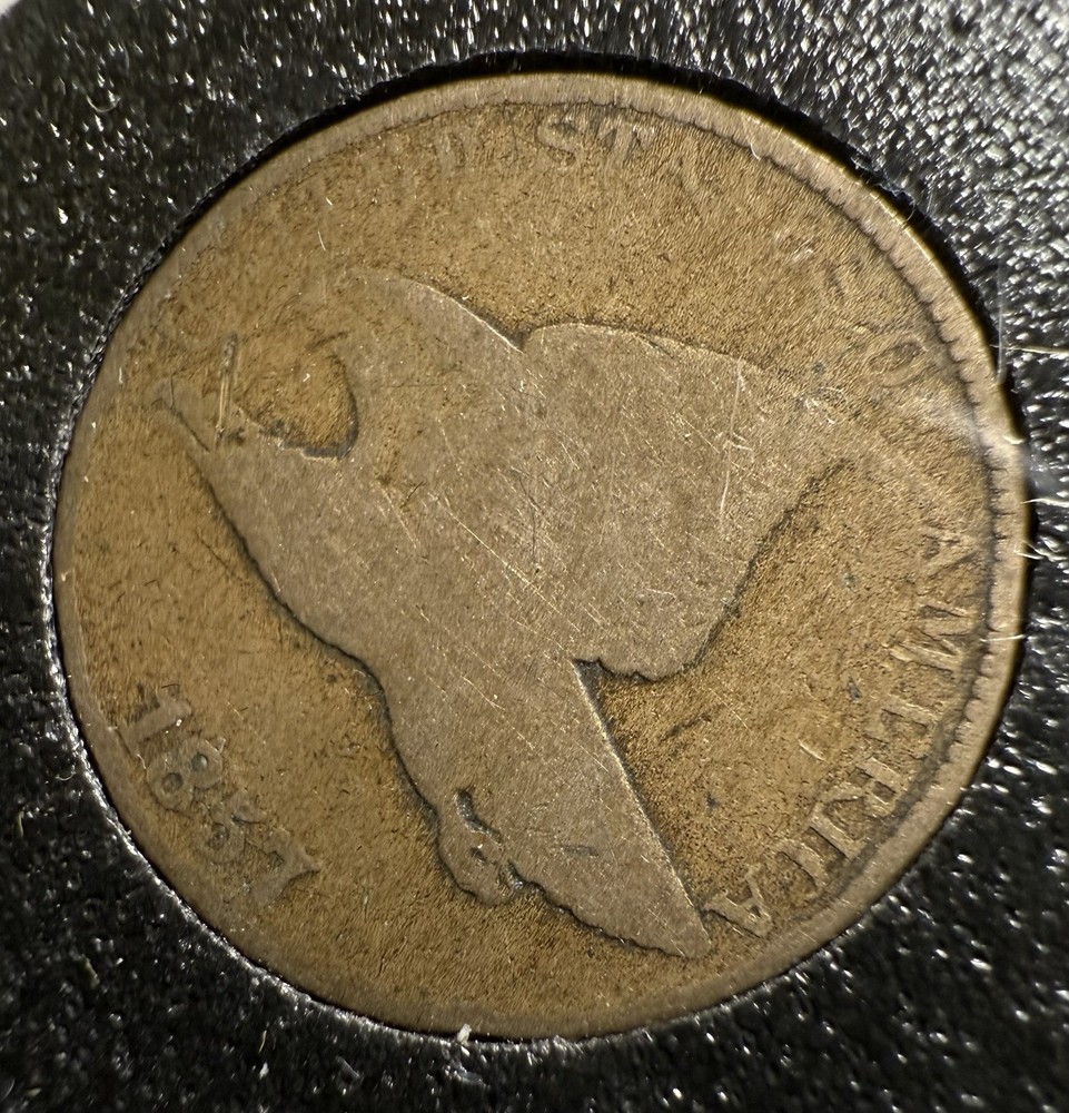 1857 Flying Eagle Cent PCS Flip Circulated Coin 1C