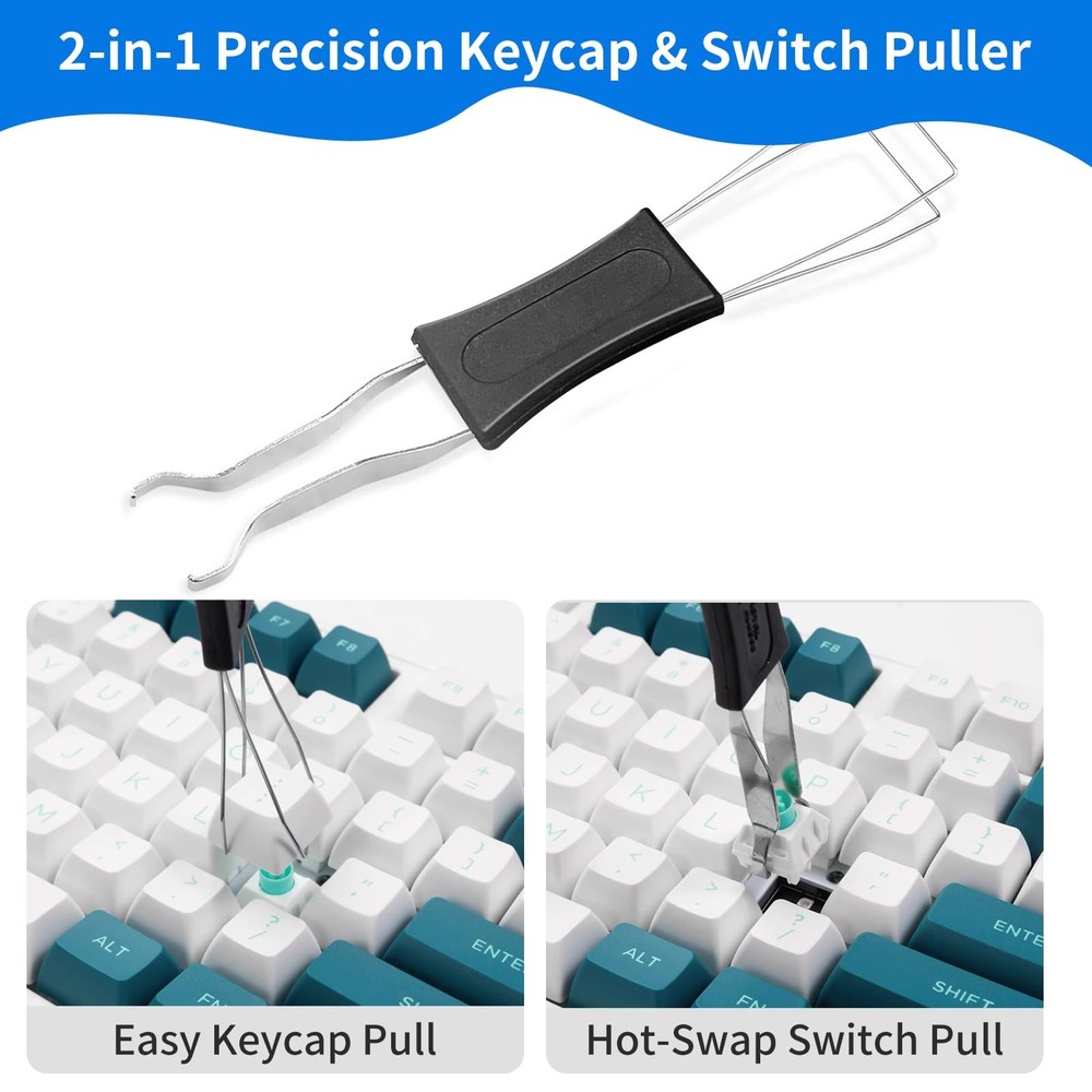 6-Piece Keyboard Cleaning Kit with Keycap and Switch Pullers, Dust Brush