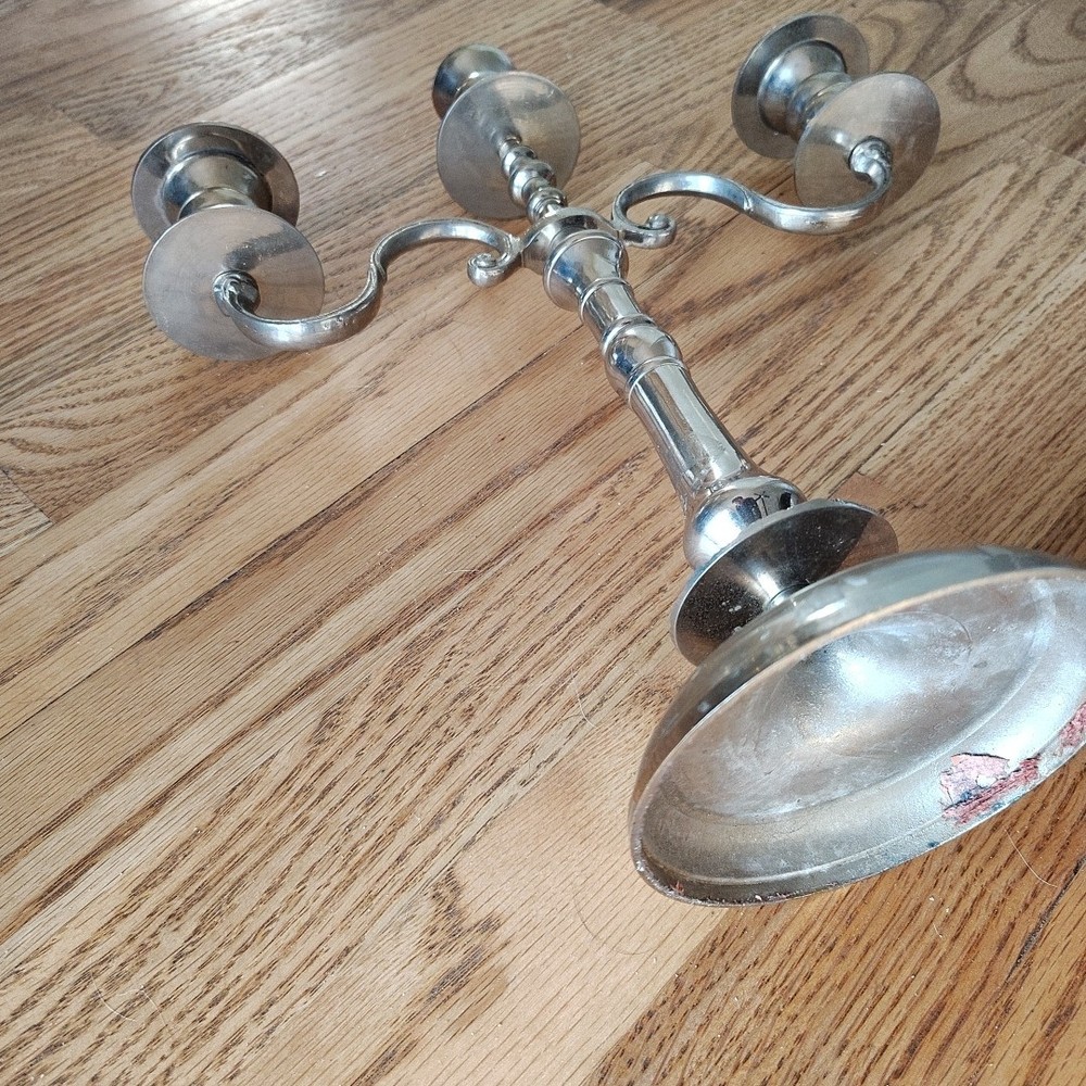 Towle Silver Plate 3 Arm Embossed Candleabra