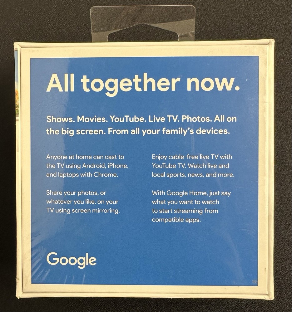 Google Chromecast (3rd Generation) Charcoal —BRAND NEW SEALED