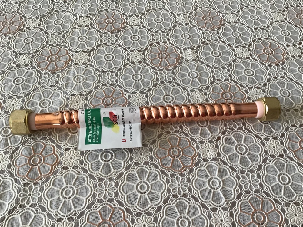 Copper Water Heater Connector 3/4"FIP* 3/4"FIP*12"