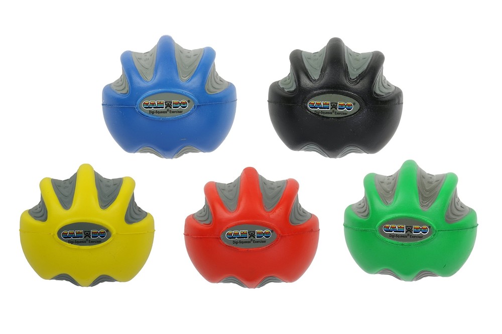 Digi-Squeeze Hand Exerciser Set with Five Resistance Levels Multi-Color Pack