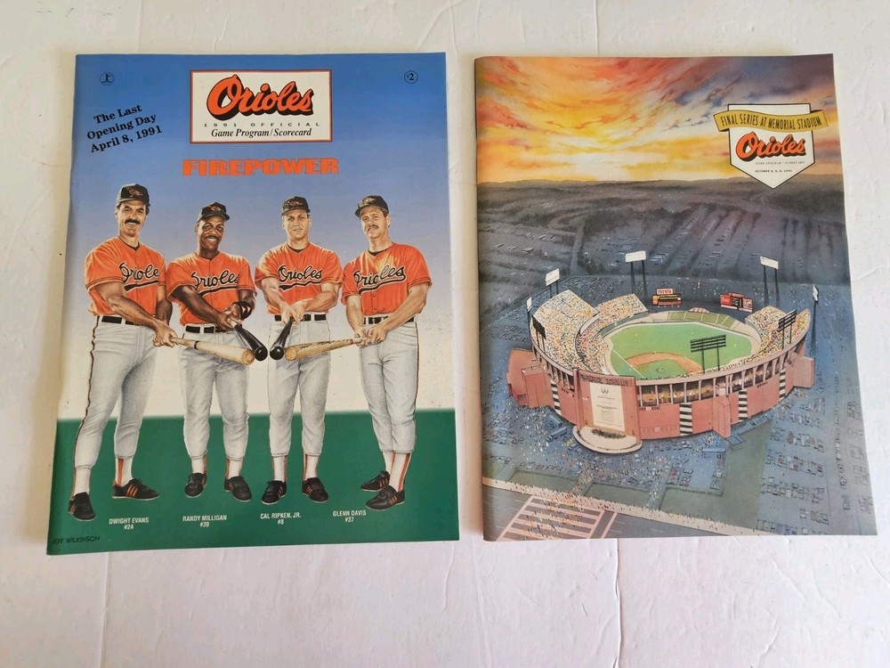 Memorial Stadium General Program Last Opening Day & Final Home Game Orioles