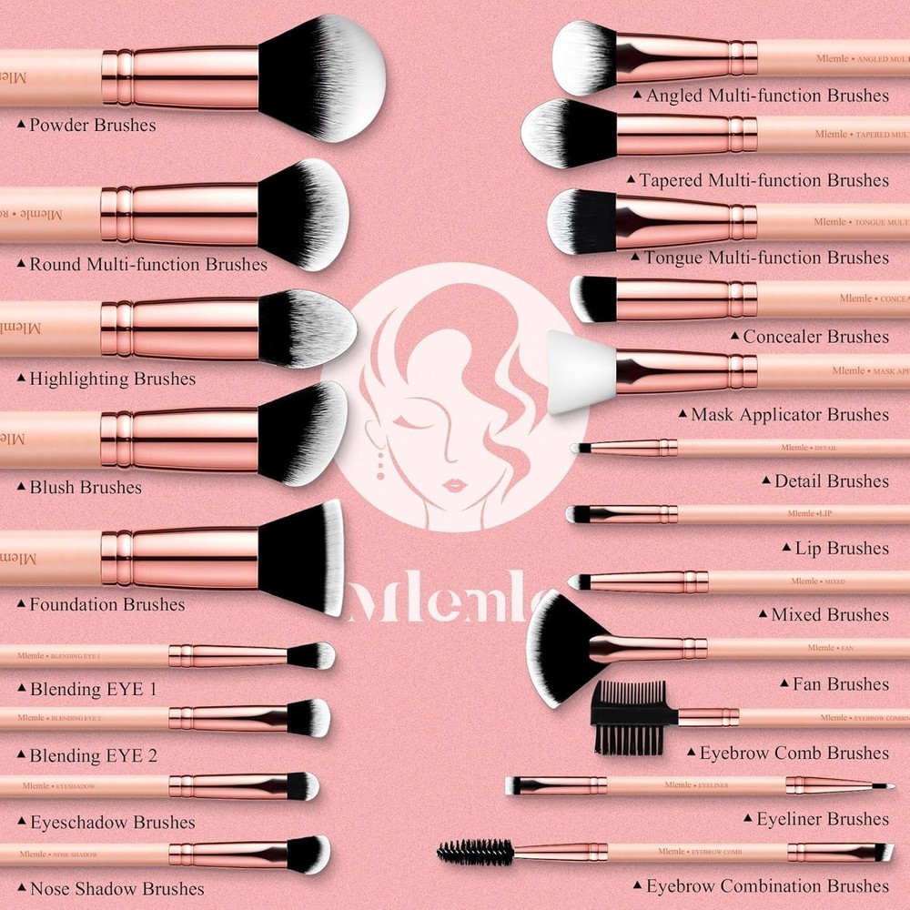 Makeup Brushes Set, Professional 26 Pcs Makeup Kit, Include Foundation Powder B