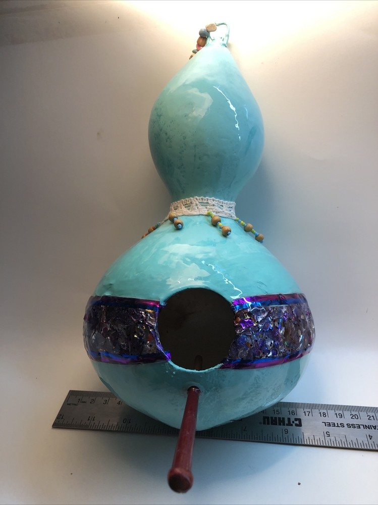 Gourd Hand Painted And Epoxy And Beaded