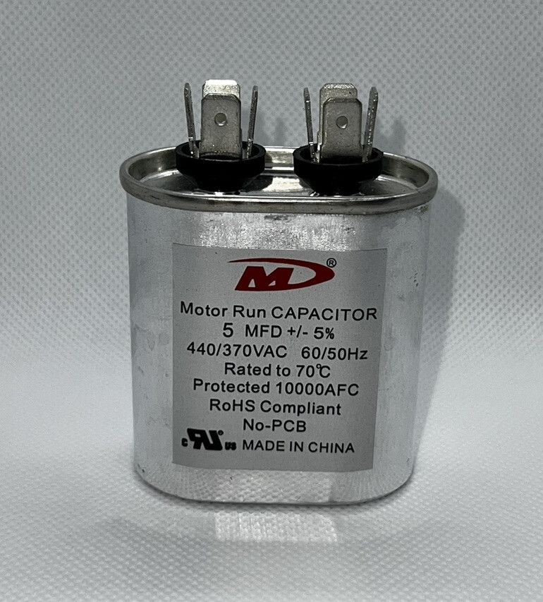 Capacitor 5 MFD Oval - Motor Run Capacitor 440/370VAC