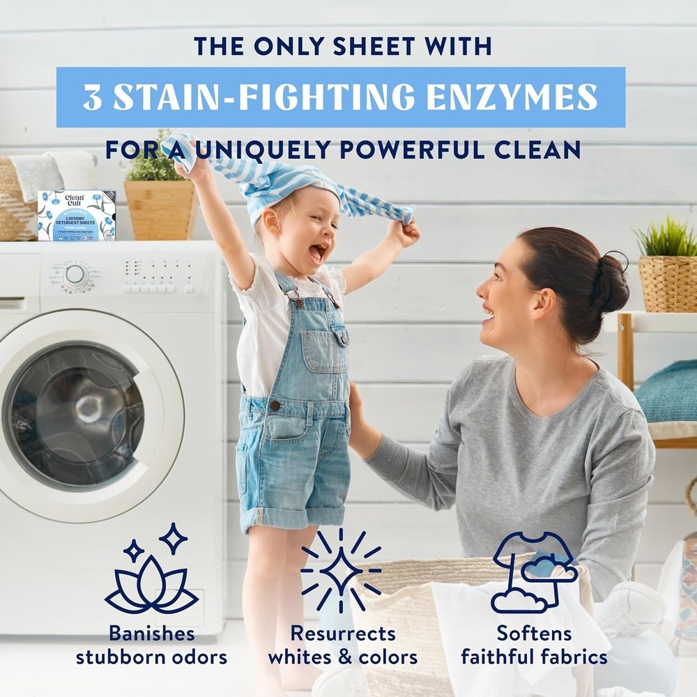 Cleancult Laundry Detergent Sheets Fresh Linen Scent 60 Count-B8