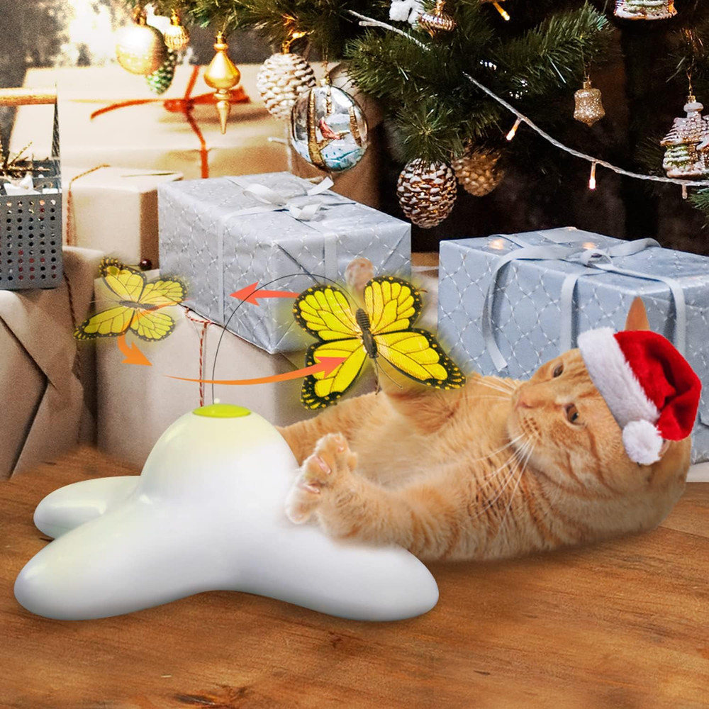 Cat Toys Interactive Butterfly Flutter Bug Cat Automatic Toy Stimulating Kitty T
