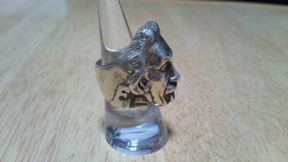 Authentic Crazy Pig Einstein Ring Sterling Silver 925 Mens Size 8 Japan