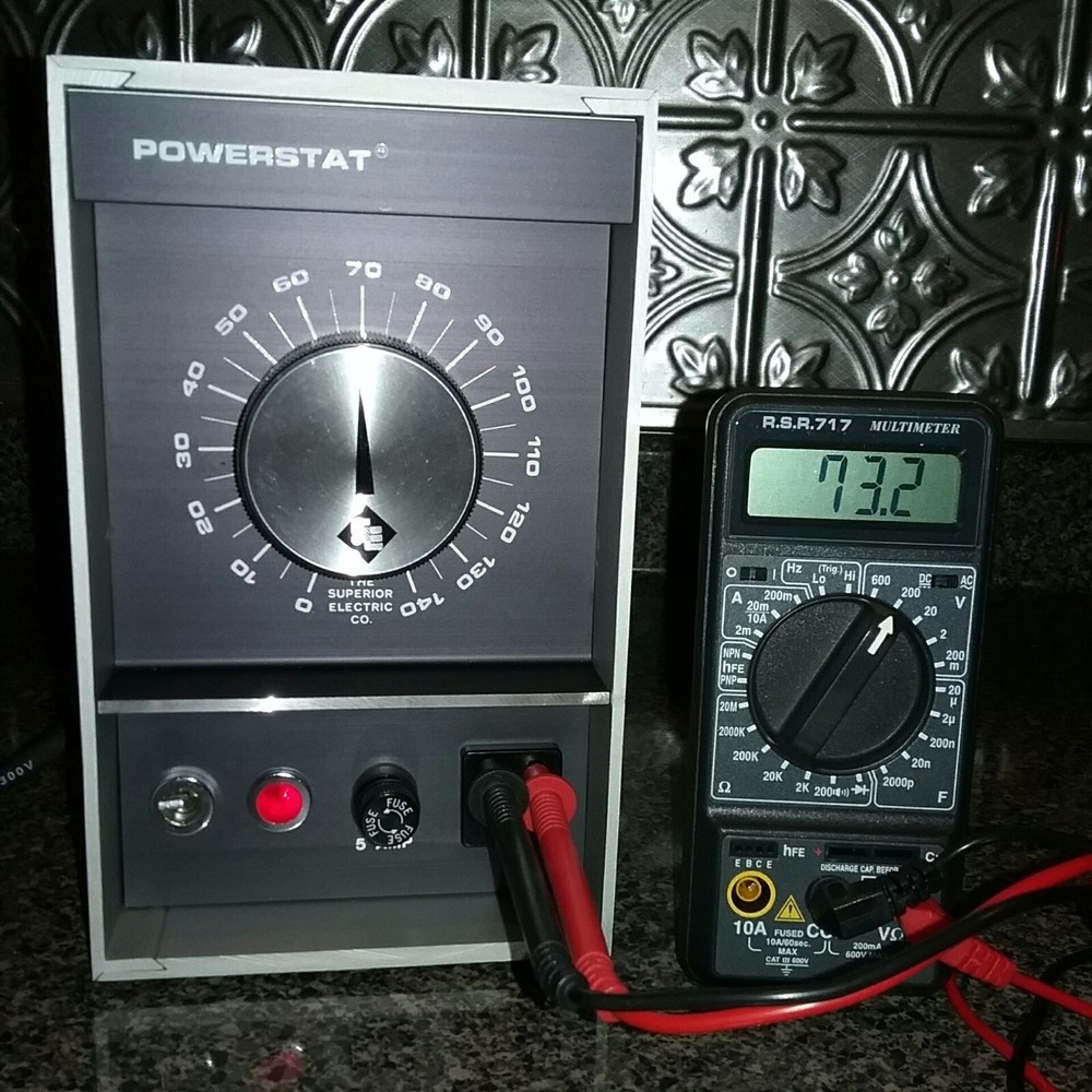 Powerstat Variable Transformer Type N21, Input 120VAC, Output 0-140VAC, 4.5A
