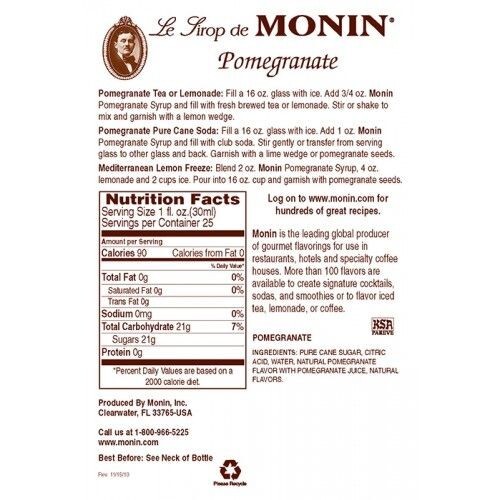 Monin Pomegranate Syrup (750mL), H-Pomegranate