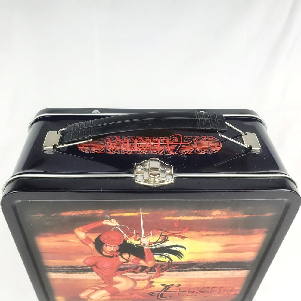 2001 Marvel Dynamic Forces Elektra Metal Lunch Box NEW