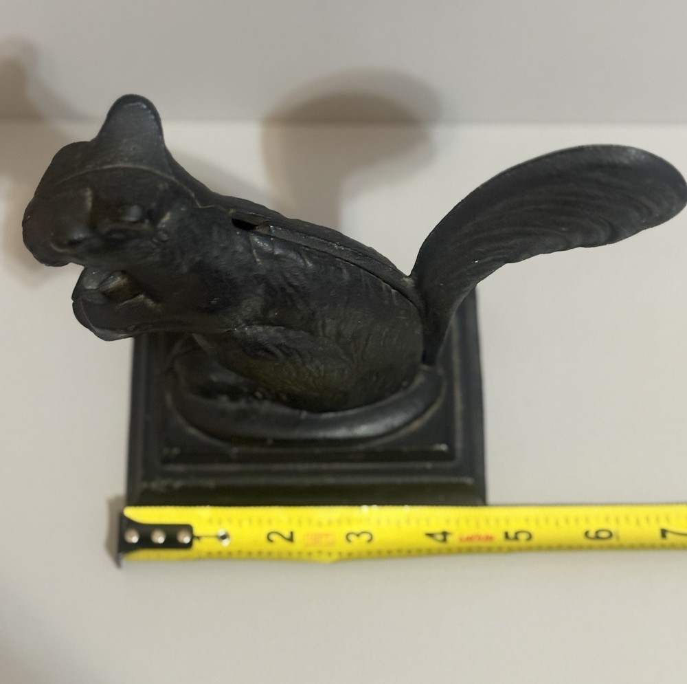 Vintage Heavy Cast Iron Squirrel Shaped Nutcracker Black
