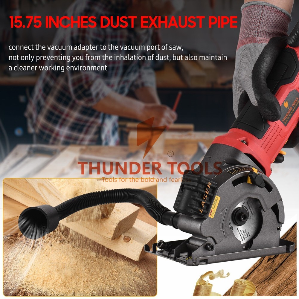Thunder Tools 85mm Mini Electric Circular Saw Brushless Angle With Dust Exhaust
