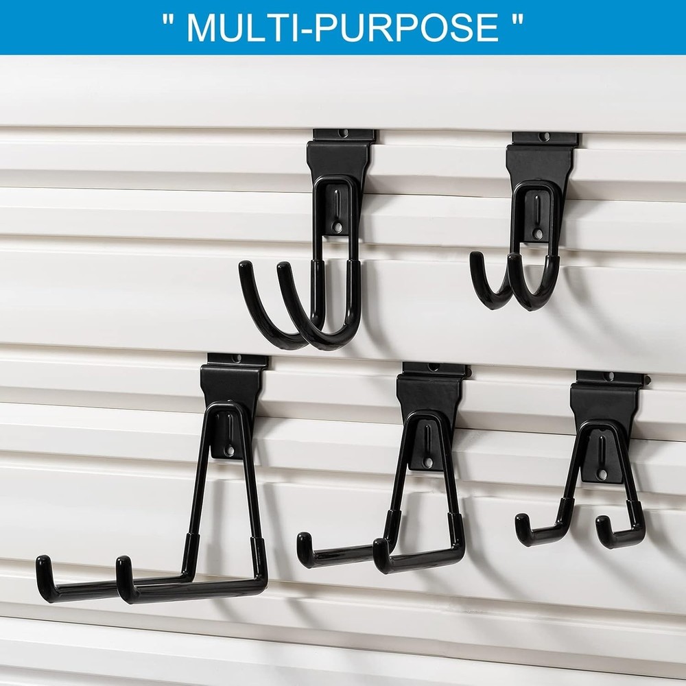 Durable 16-Piece Black Slatwall Hook Assortment for Optimal Storage Solutions